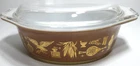 Vintage Pyrex Glass Casserole Dish with Lid 043 / 5 Early American 1 1/2 Quart