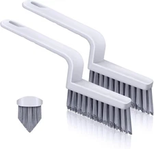 2pc V-Shape Grout Cleaner Brush | Stiff Bristle Tile & Shower Scrubber