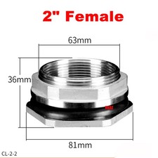 304 Stainless Steel BSP Female Bulkhead Water Tank Fittings Connectors 1/2"~2"