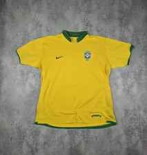 Vintage Nike Brazil Soccer Jersey Home 2006-2007 Football Shirt Yellow Size XL