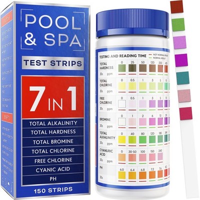 All-New Pool and Spa Test Strips 7 in 1 Quick SuperAccurate Swimming 150... 