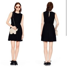 Kate Spade Pleated Crepe Little Black Dress Size 10