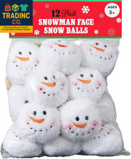 12 Count Package of Fake Snowman Face Indoor Snowballs