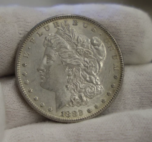 1882 US Morgan Silver Dollar $1 AU + (Cleaned)