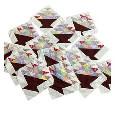 14 Quilt Pieces 10 1/2x 10 1/2 Country Farmhouse Cottagecore Baskets Multicolor