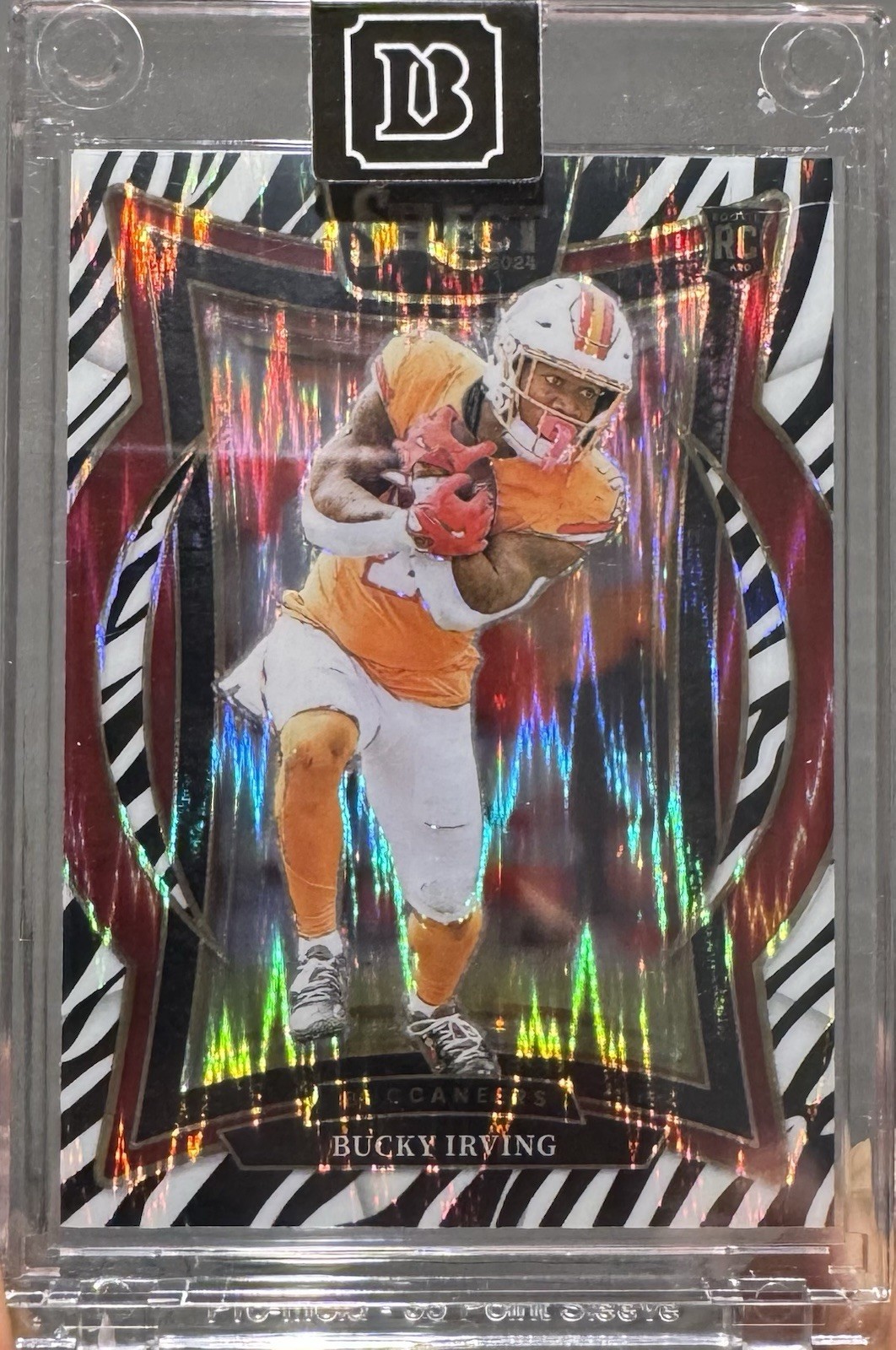 2024 Panini Select Concourse Bucky Irving #4 Zebra Shock Prizm SSP (RC)