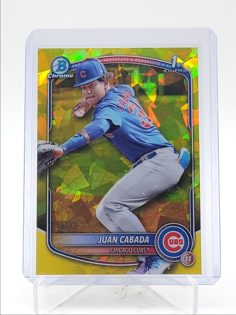 JUAN CABADA 2025 BOWMAN CHROME 1ST SAPPHIRE YELLOW REFRACTOR /75 Q4060
