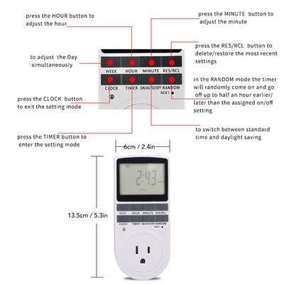 Timer Outlet Digital Intelligente Energiesparende Timing Steckdose UNS Stecker 