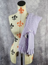 NWT VTG Eskimo 2-Pcs Set Knit Gloves & Scarf One Size Acrylic USA Made Lavender