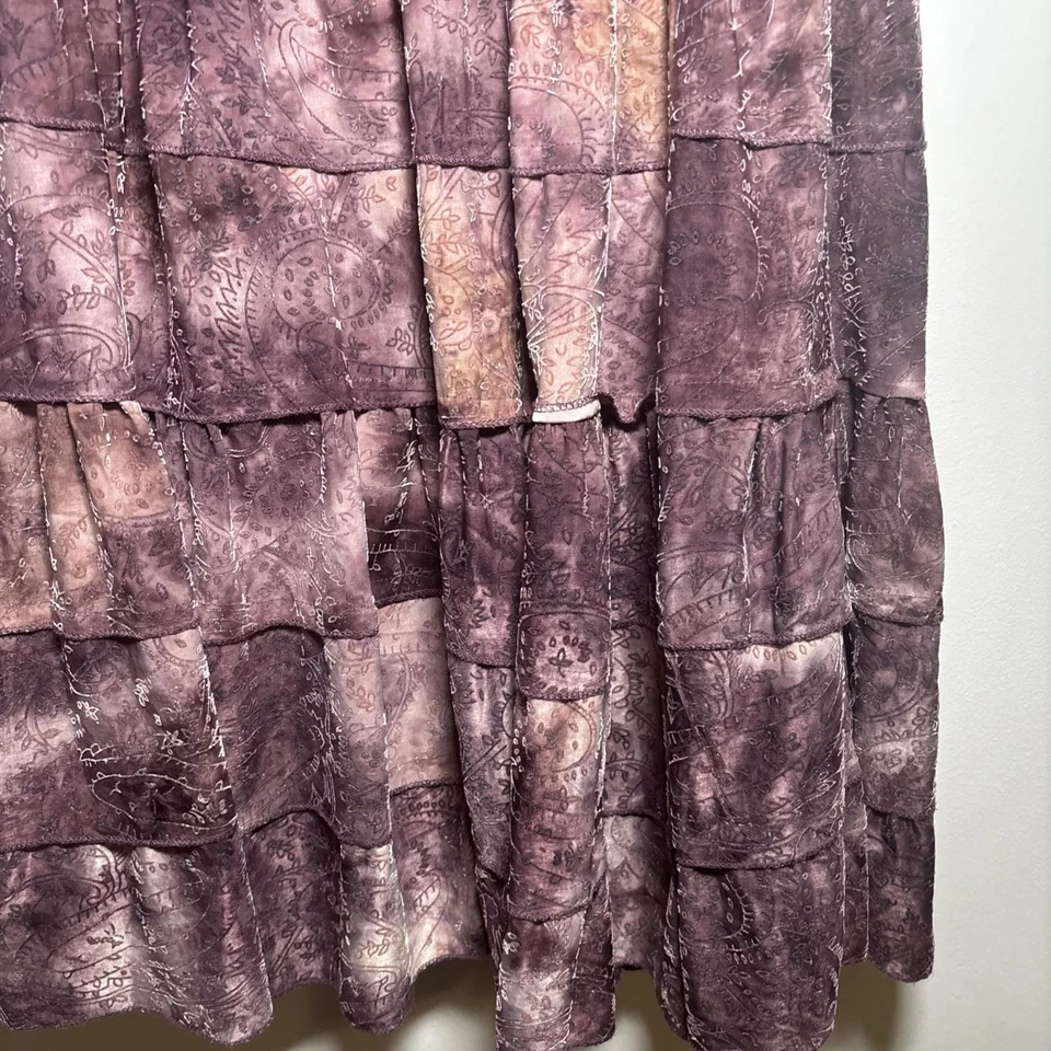 Vintage Katies Cotton Skirt - M - Paisley Boho A-line Midi - Image 3 of 4