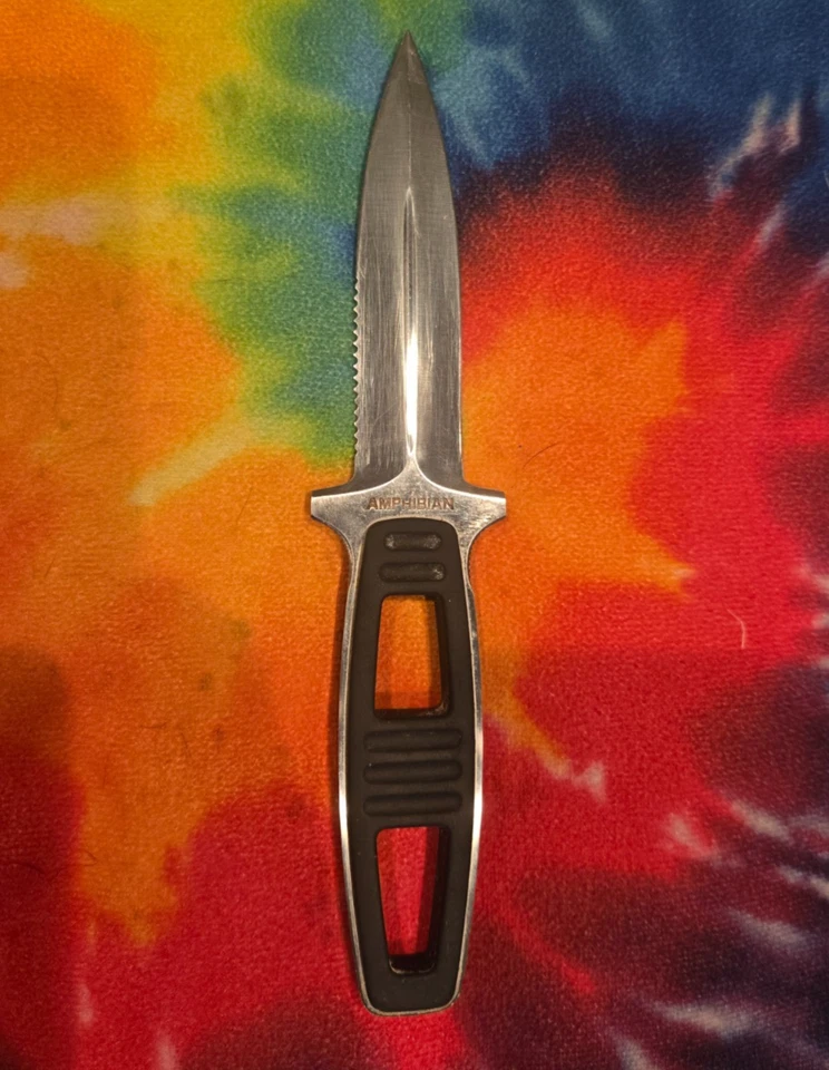 Kershaw 1006 Amphibian Fixed Blade Dive Knife Kydex Diver’s Sheath Vintage Japan - Image 4 of 4