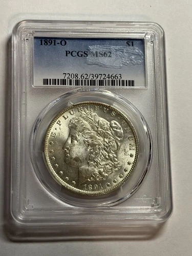 1891-O Morgan Silver Dollar $1 PCGS MS62 Blast White Tough Date