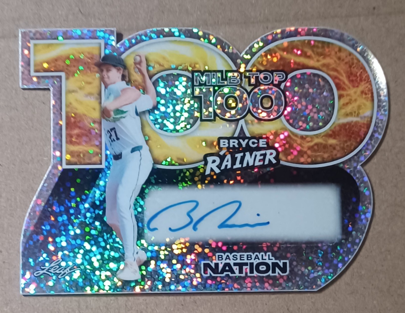 2025 Leaf Baseball Nation Bryce Rainer MiLB Top 100 Auto 1/1 Die-Cut #MA-BR1...