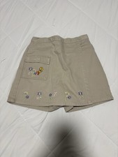 Vintage 2000 Tweety Embroidered Flower Cargo Skort Size 12 Looney Tunes Warner
