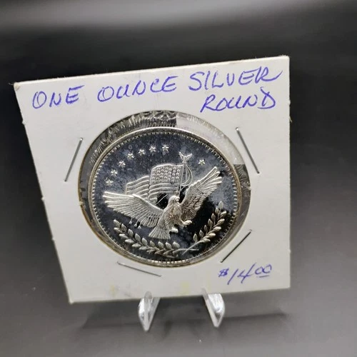 Vintage APM Eagle Flag Silver Trade Unit 999 Fine One Troy Ounce