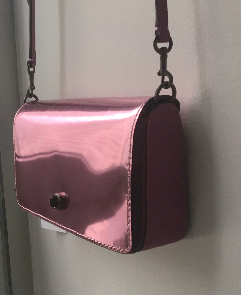 Coach 1941 High Shine Pink Metallic Interior Kisslock Coin Purse