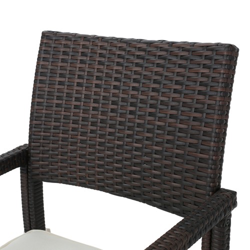Set of 2 Wicker Rattan Patio Dining Chairs W/cushion for Backyard Porch Garden - Picture 14 of 14