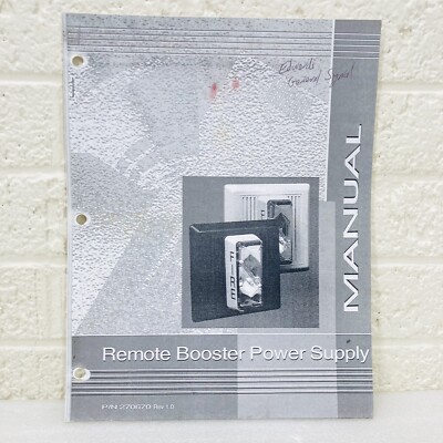 Edwards GS Building Systems Remote Booster Power Supply Instal Program Manual