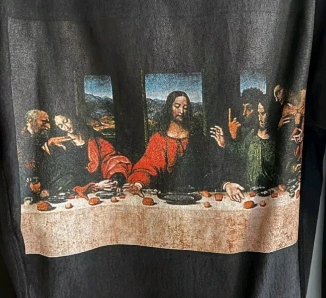 Felpa con cappuccio FW12 Supreme Ultima Cena nera M Medium 2012 Vintage