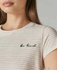 Lucky Brand Women's Stripe Cotton Baby Tee Pink Size XSmall