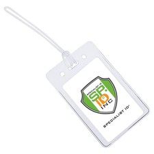 Bulk 25 Pack - LOCKING TOP Clear Plastic Luggage ID Bag Tags Fits Business Cards