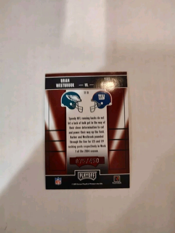 2005 Playoff Contenders - Toe to Toe #TT-31 Tiki Barber, Brian Westbrook /450 - Image 2 of 2