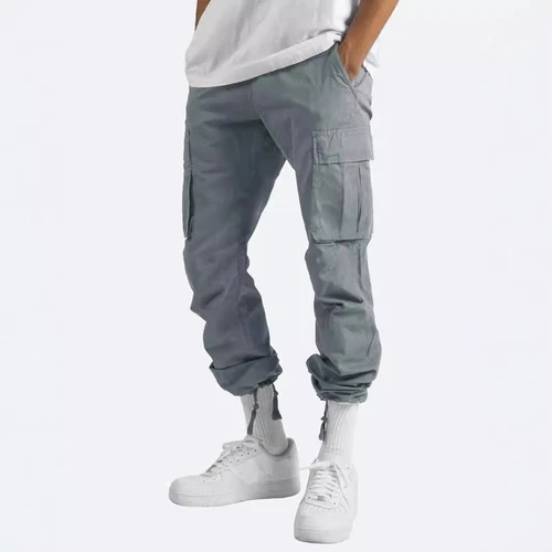 Men's Casual Cargo Pants Elastic Waist Drawstring Multi-Pocket Work Trousers - Bild 5 von 15