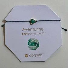 Gorjana New Power Gemstone Geo Trilliant Aventurine Gray Green and Gold Bracelet