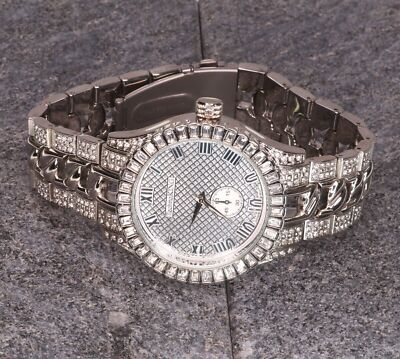 Men's Techno King Silver Finish Metal Band Fashion Hip Hop Watch