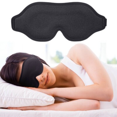 Travel 3D Silk Eye Mask Sleeping Soft Padded Shade Cover Rest Relax Blindfold