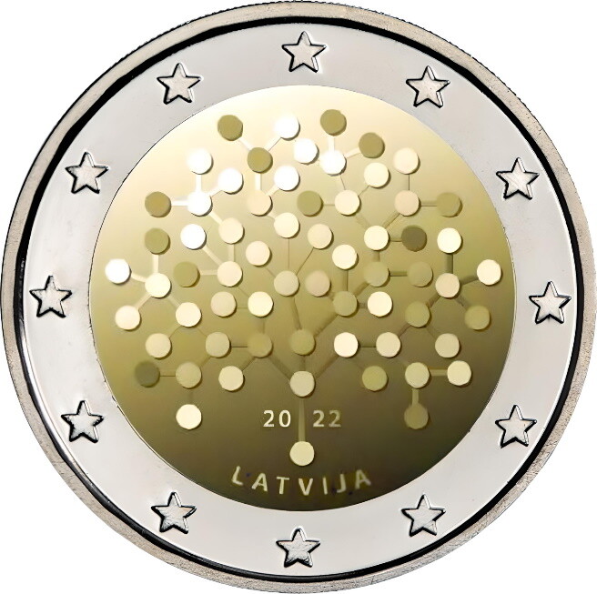 Lettonie 2022 Euros Commémoratifs Av. Banque De Lettonie