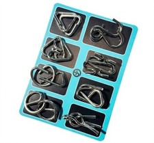 8 Pcs/Set Metal Montessori Puzzle Wire IQ Mind Brain Teaser Puzzles Children Adu