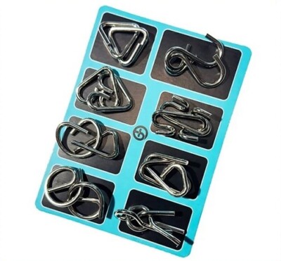8 Pcs/Set Metal Montessori Puzzle Wire IQ Mind Brain Teaser Puzzles Children Adu
