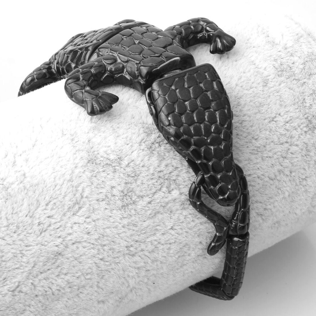 Punk Men Gift 316L Stainless Steel Silver Gold Black Crocodile