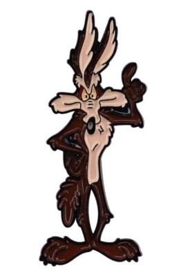 Wile E Coyote Cartoon Character Metal Enamel 1.25 Inches Tall Pin