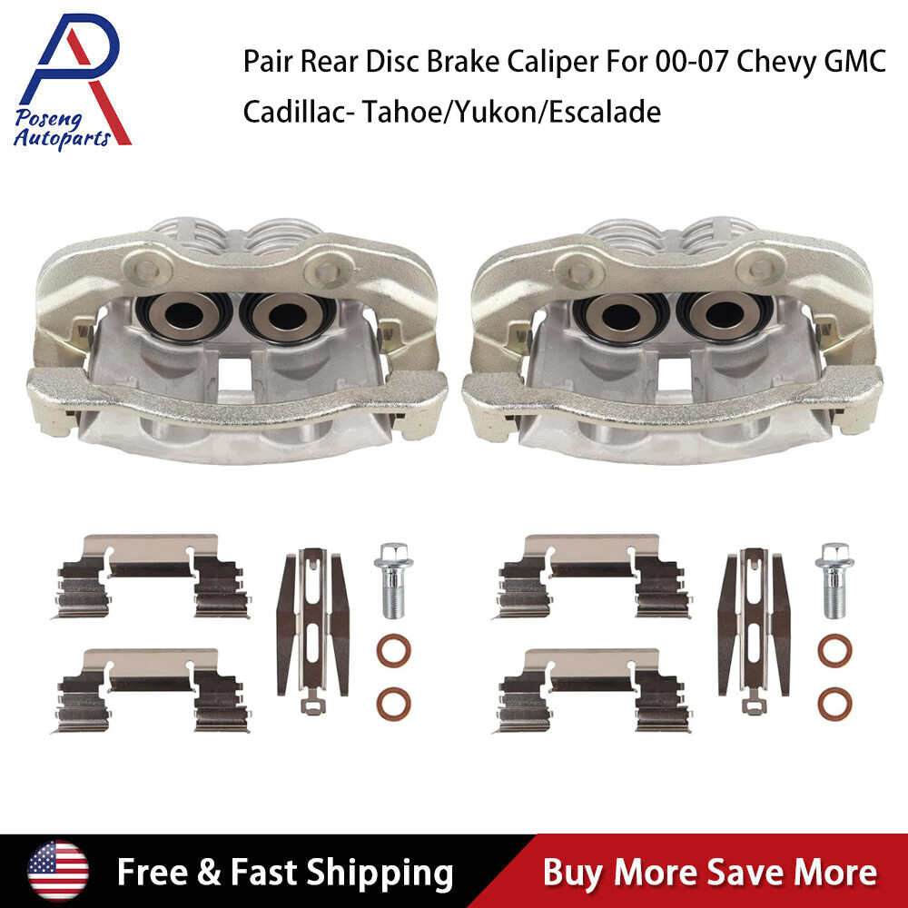 Rear Brake Calipers w/ Brackets for Silverado Suburban Sierra 1500 Tahoe Yukon