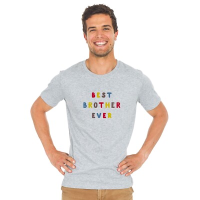 Herren T-Shirt Kurzarm Farbe grau, BEST BROTHER EVER COLORIERT WAF