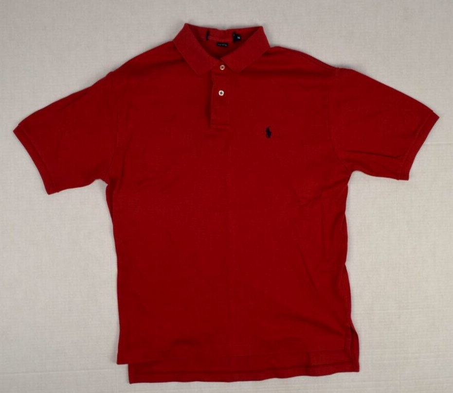 Vintage Polo Ralph Lauren Polo Shirt Size M 80s Red Blue