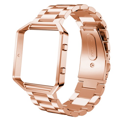 Edelstahl Klappverschluss Uhr Armband Armband + Rahmen für Fitbit Blaze - Bild 17 von 21
