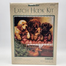 Wonder Art 4386 Lab Puppies Latch Hook Kit 24" x 34" Caron Sealed