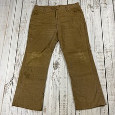 VTG 80S ROEBUCKS ROCKABILLY MENS BROWN CORDUROY DISTRESSED PANTS STRAIGHT LEG 41