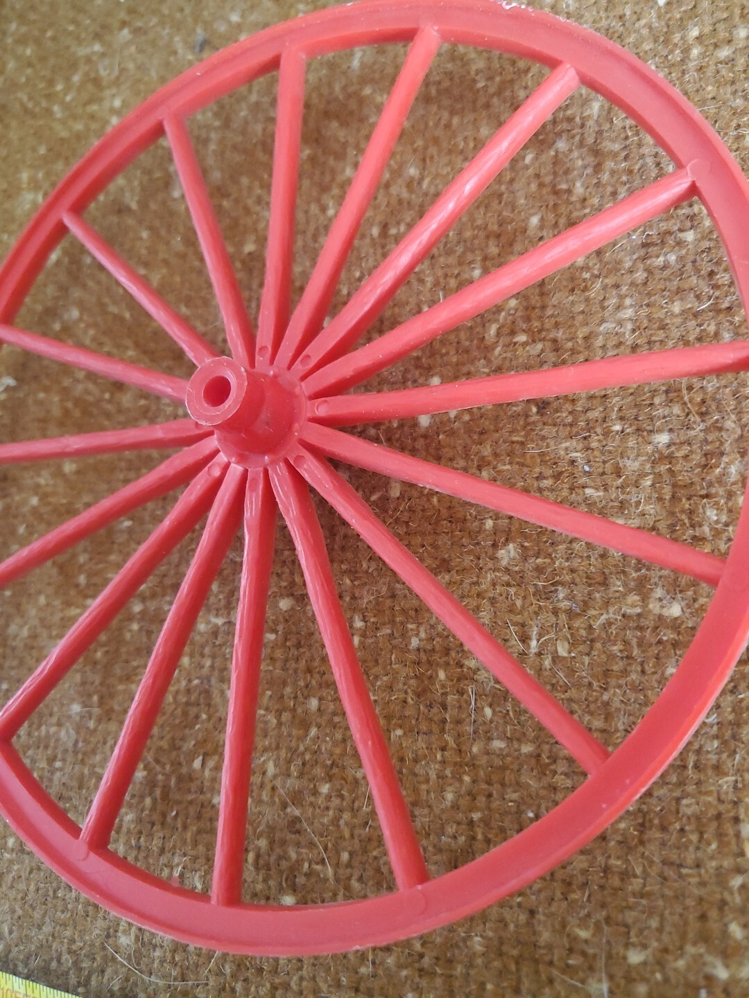One Vintage MARX Best of the West Buckboard Wheel Original Red Wagon Wheel
