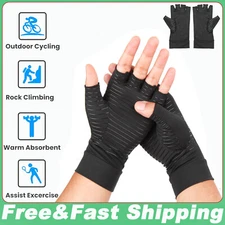 1 Pair of Copper Arthritis Compression Gloves Hand Support Joint Pain Relief 