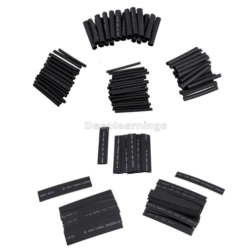 127Pcs Black Glue Weatherproof Heat Shrink Sleeving Tubing Tube Assortment Kit - Picture 3 of 4