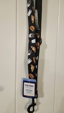 Top Paw Black Nylon Dog Leash NWT 1" x 4 Foot - Fast Food, Junk Food