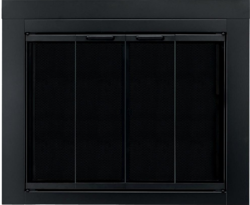 Large Glass Fireplace Doors To Reduce Heat Or Cool Air Loss Up The