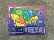 Wooden Jigsaw USA States and Capitals, aged 3-10 years, 11" x 8.5"