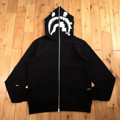トップス Bape DIGITAL SHARK FULL ZIP HOODIE XXL Glow in the dark BAPE DIGITAL SHARK FULL ZIP HOODIE Black A