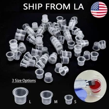 100/500/1000 Pcs Ink Caps Plastic Cups Tattoo Supplies US