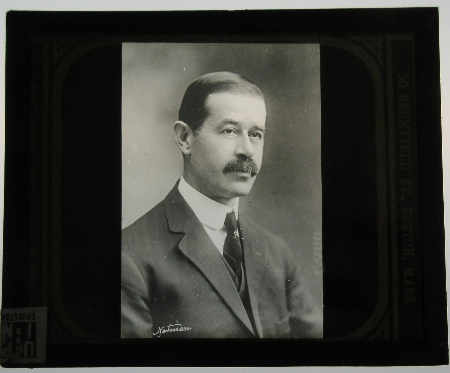 A.M. RIHBANY. PORTRAIT. PHOTO ON GLASS. LANTERN SLIDE.